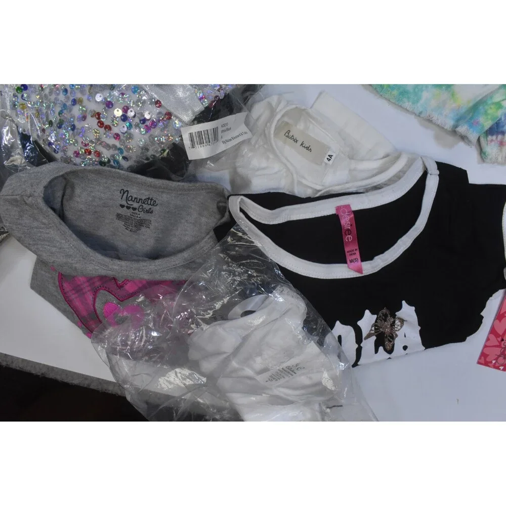 Wholesale Bulk Lot Of 13 Girls Size XS 4/5 Mixed Season Tops Bottoms Shorts